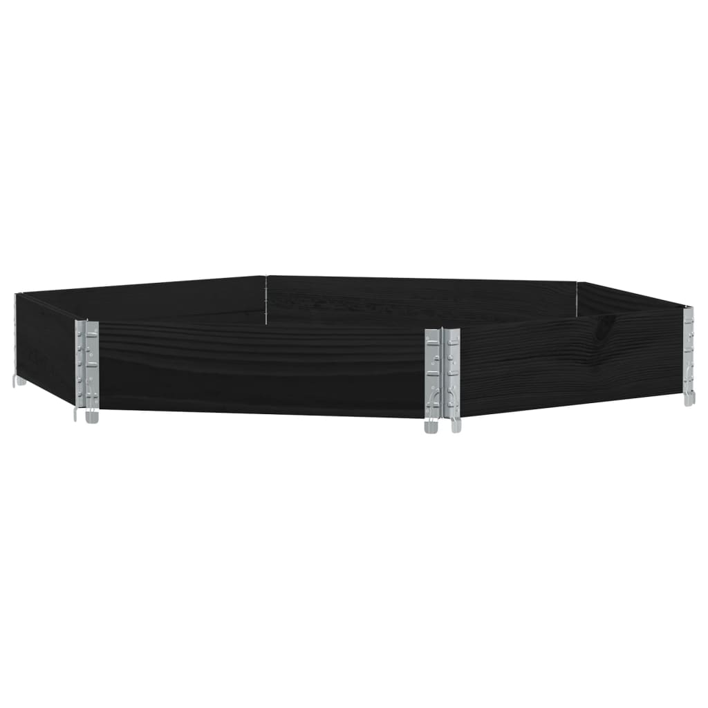 Vyvýšený Záhon Šestiúhelník Černý Masivní Borovice