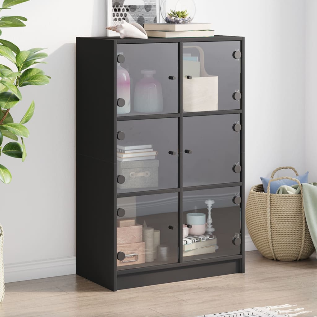 Highboard S Dvířky Betonově Šedý 68X37X109 Cm Kompozitní Dřevo