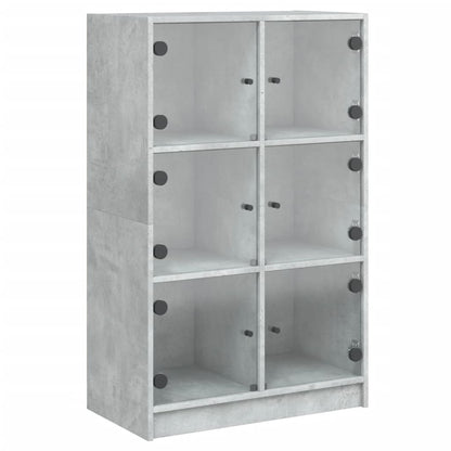 Highboard S Dvířky Betonově Šedý 68X37X109 Cm Kompozitní Dřevo