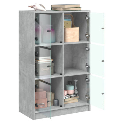 Highboard S Dvířky Betonově Šedý 68X37X109 Cm Kompozitní Dřevo