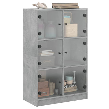 Highboard S Dvířky Betonově Šedý 68X37X109 Cm Kompozitní Dřevo