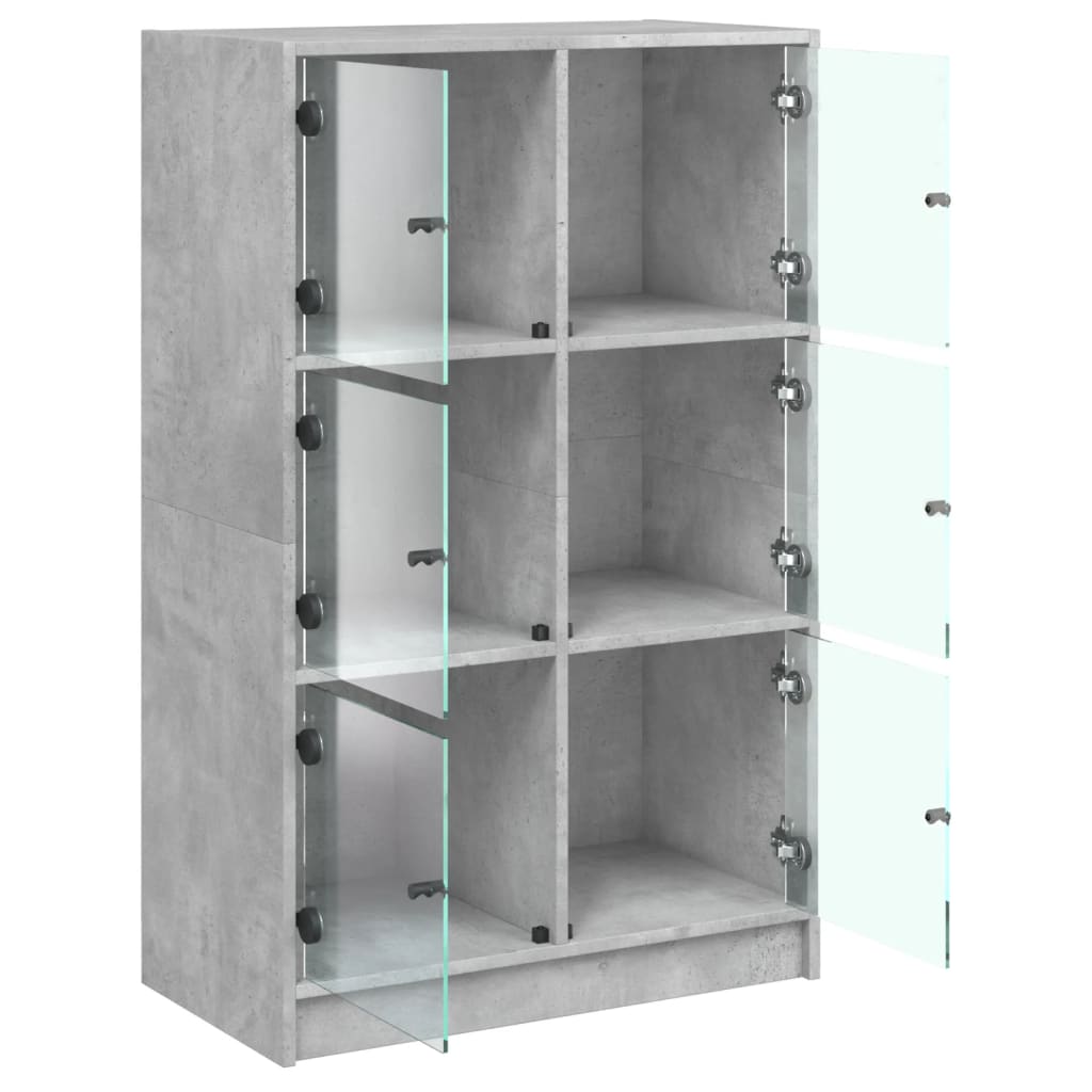 Highboard S Dvířky Betonově Šedý 68X37X109 Cm Kompozitní Dřevo