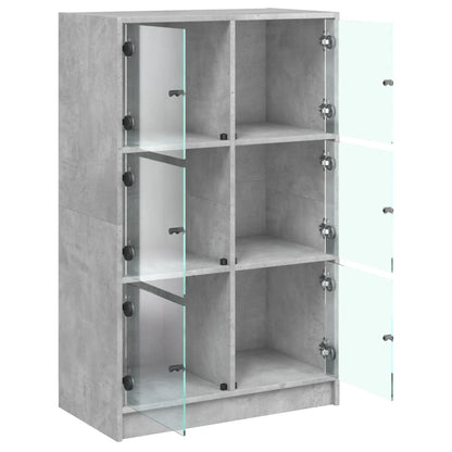 Highboard S Dvířky Betonově Šedý 68X37X109 Cm Kompozitní Dřevo
