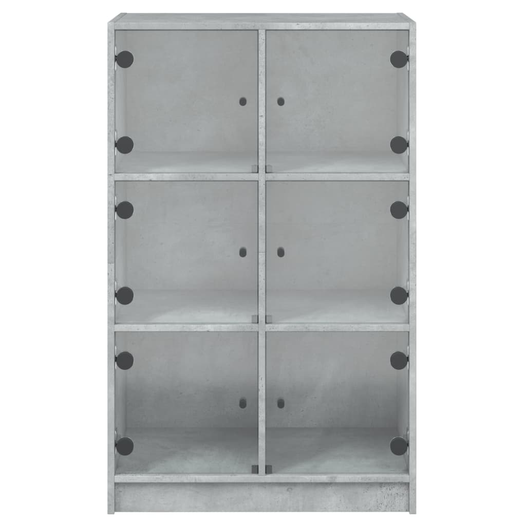 Highboard S Dvířky Betonově Šedý 68X37X109 Cm Kompozitní Dřevo