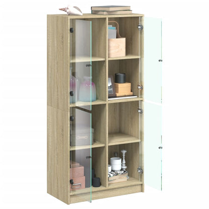 Highboard S Dvířky 68 X 37 X 142 Cm Kompozitní Dřevo