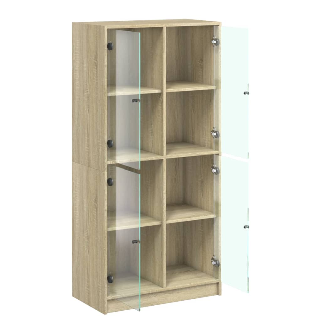 Highboard S Dvířky 68 X 37 X 142 Cm Kompozitní Dřevo