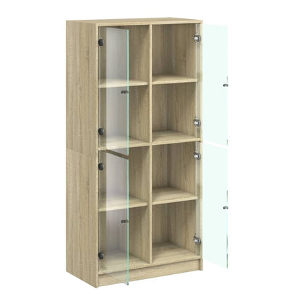 Highboard S Dvířky 68 X 37 X 142 Cm Kompozitní Dřevo