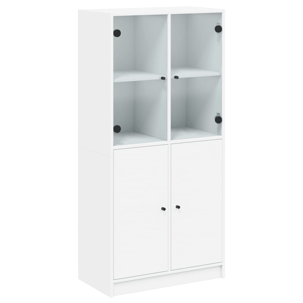 Highboard S Dvířky Bílý 68 X 37 X 142 Cm Kompozitní Dřevo