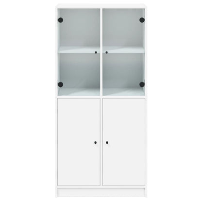 Highboard S Dvířky Bílý 68 X 37 X 142 Cm Kompozitní Dřevo
