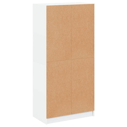 Highboard S Dvířky Bílý 68 X 37 X 142 Cm Kompozitní Dřevo