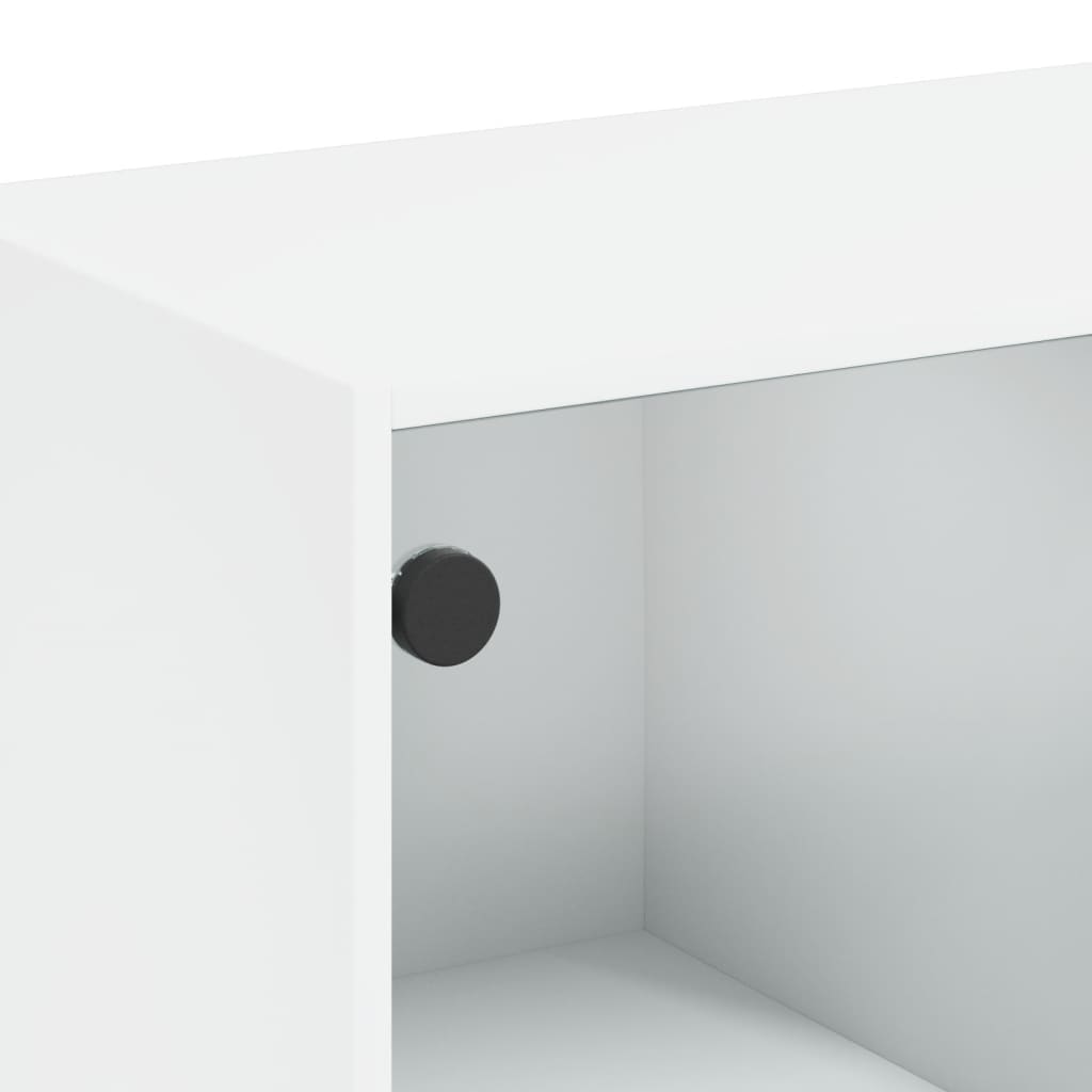 Highboard S Dvířky Bílý 68 X 37 X 142 Cm Kompozitní Dřevo