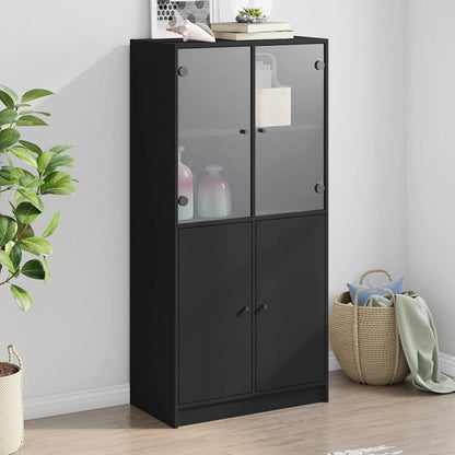 Highboard S Dvířky Bílý 68 X 37 X 142 Cm Kompozitní Dřevo