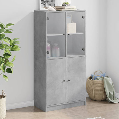 Highboard S Dvířky Bílý 68 X 37 X 142 Cm Kompozitní Dřevo