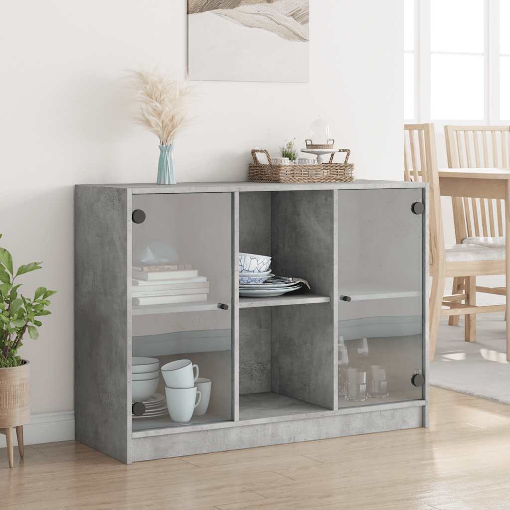 Příborník Betonově Šedý 102 X 37 X 75,5 Cm Kompozitní Dřevo