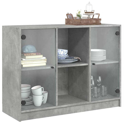 Příborník Betonově Šedý 102 X 37 X 75,5 Cm Kompozitní Dřevo