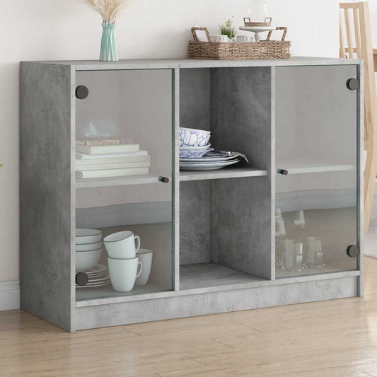 Příborník Betonově Šedý 102 X 37 X 75,5 Cm Kompozitní Dřevo