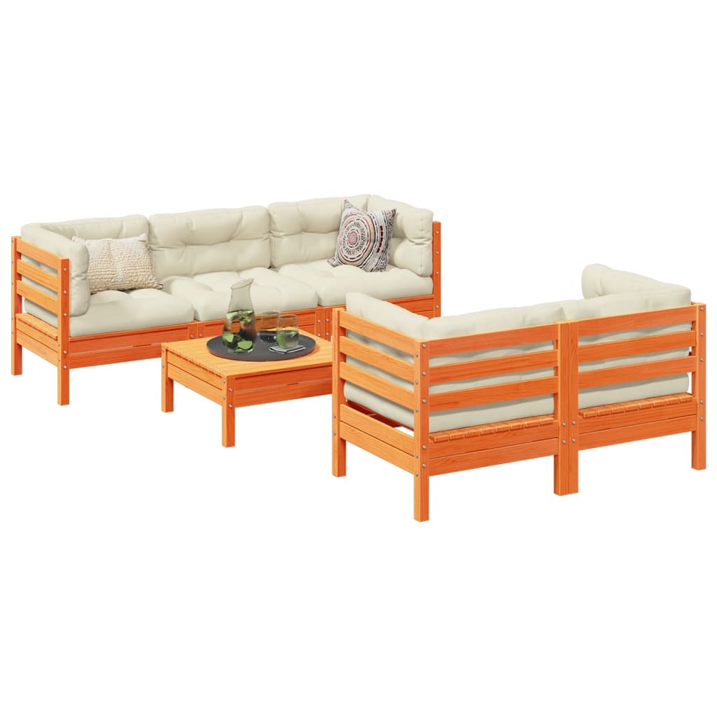 6Dílná Zahradní Sedací Souprava Podušky Borovice