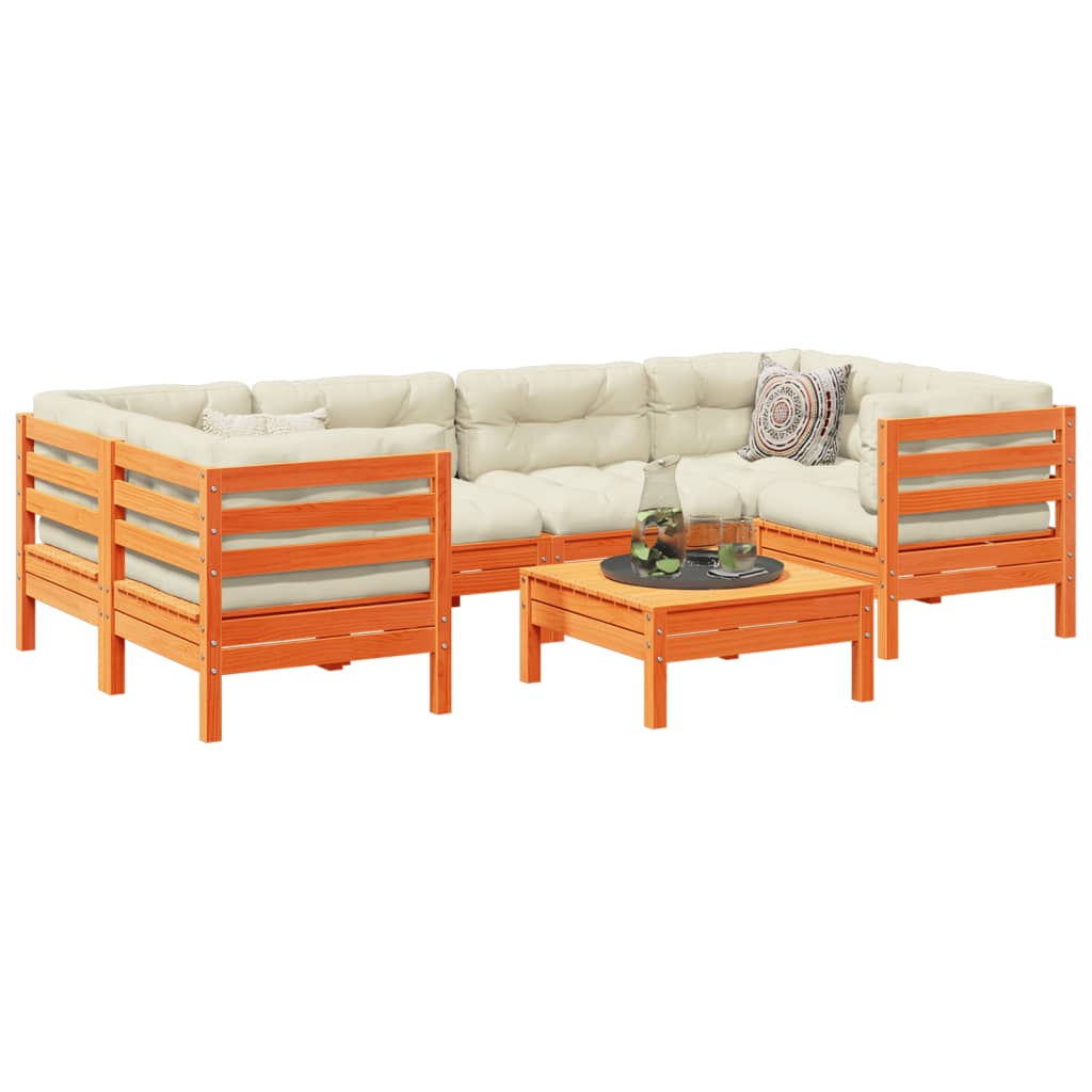 7Dílná Zahradní Sedací Souprava S Poduškami Masivní Douglaska