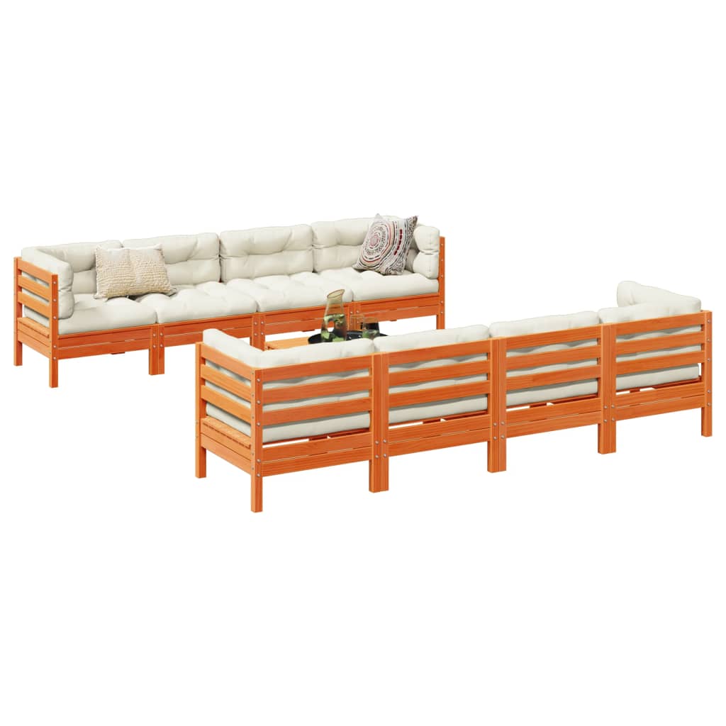 9Dílná Zahradní Sedací Souprava S Poduškami Masivní Douglaska