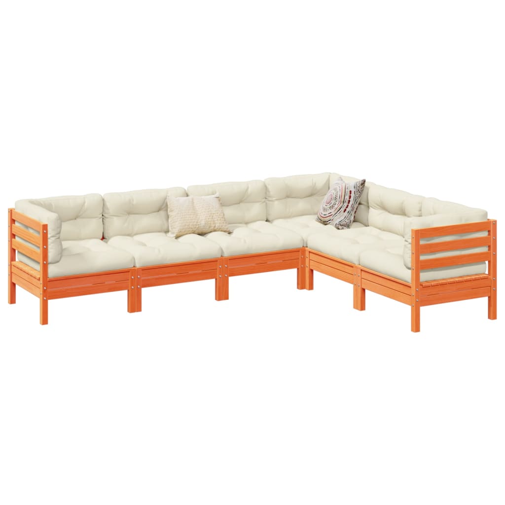 6Dílná Zahradní Sedací Souprava S Poduškami Masivní Douglaska