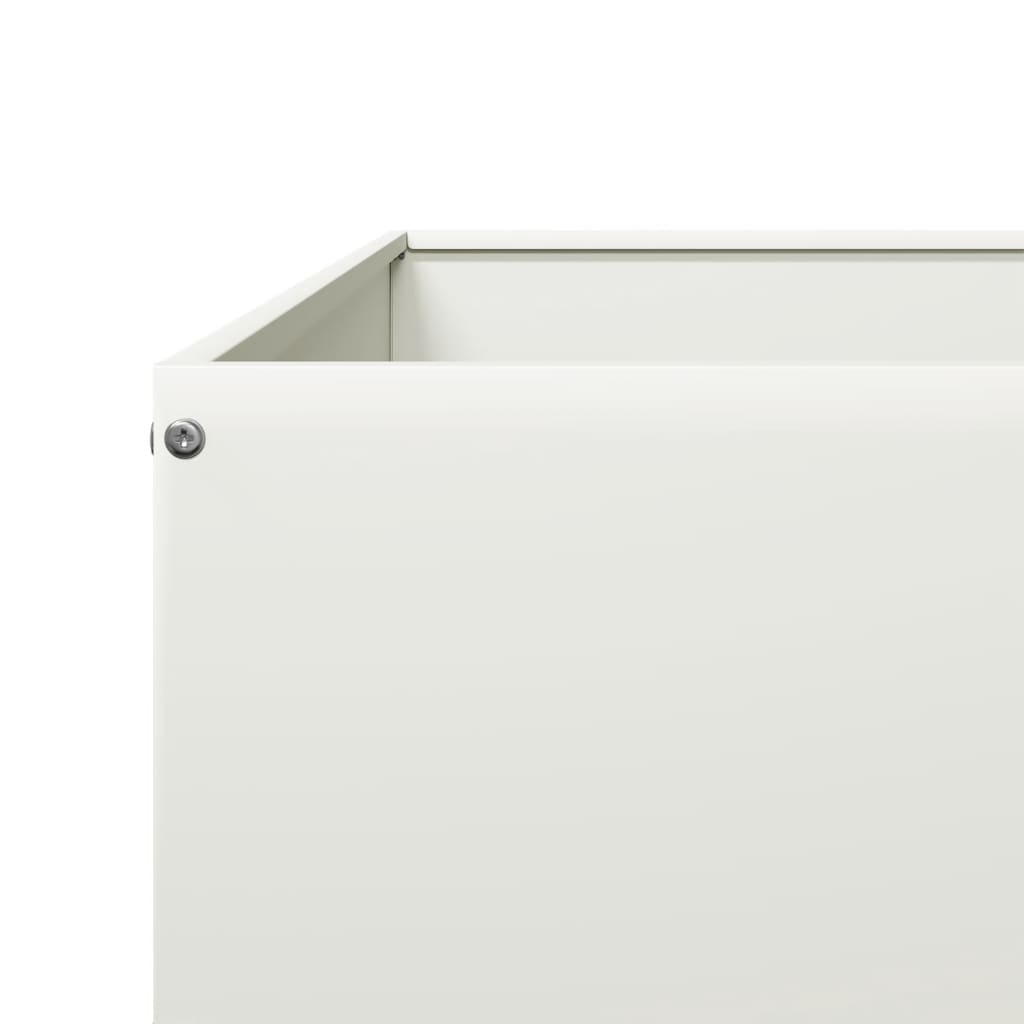 Zahradní Vyvýšený Záhon Bílý 100 X 100 X 18,5 Cm Ocel/Bílý