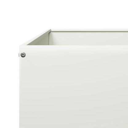 Zahradní Vyvýšený Záhon Bílý 100 X 100 X 18,5 Cm Ocel/Bílý