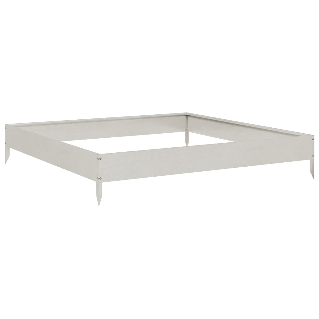 Zahradní Vyvýšený Záhon 100 X 100 X 18,5 Cm Nerezová Ocel / Světle Šedý