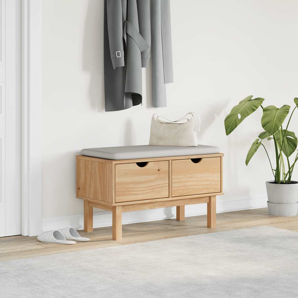 Lavice Do Předsíně Otta 80 X 40 X 45 Cm Masivní Borovice Taupe