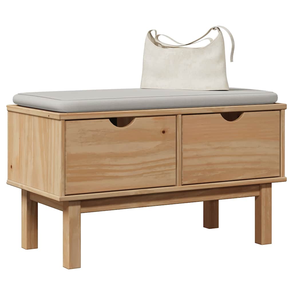 Lavice Do Předsíně Otta 80 X 40 X 45 Cm Masivní Borovice Taupe