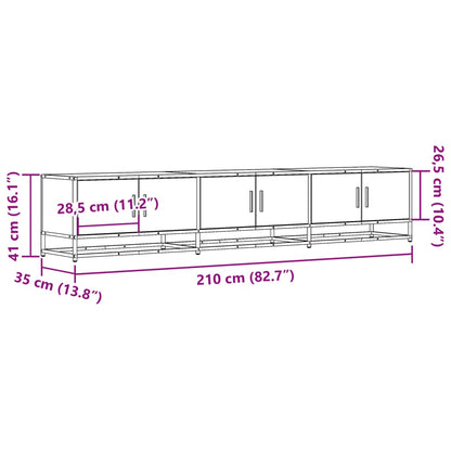 Tv Skříňka Kouřový Dub 210 X 35 X 41 Cm Kompozitní Dřevo