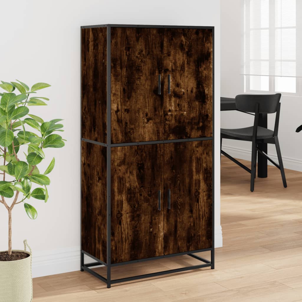 Skříň Highboard 68 X 35 X 139 Cm Kompozitní Dřevo