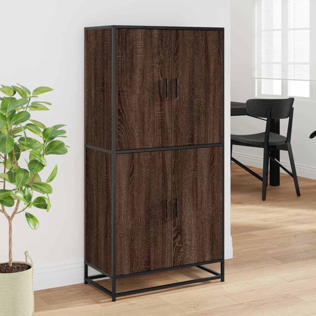 Skříň Highboard 68 X 35 X 139 Cm Kompozitní Dřevo