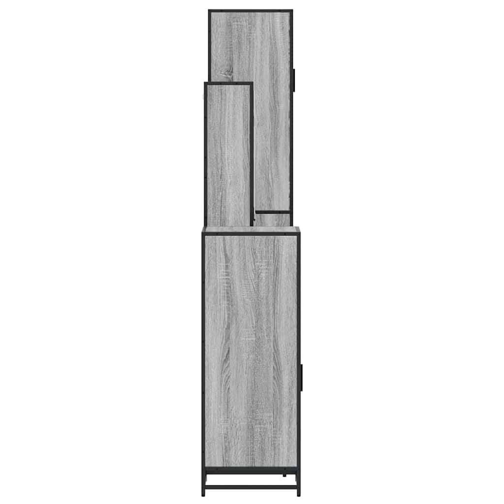 4Dílný Set Koupelnového Nábytku Šedý Sonoma Kompozitní Dřevo