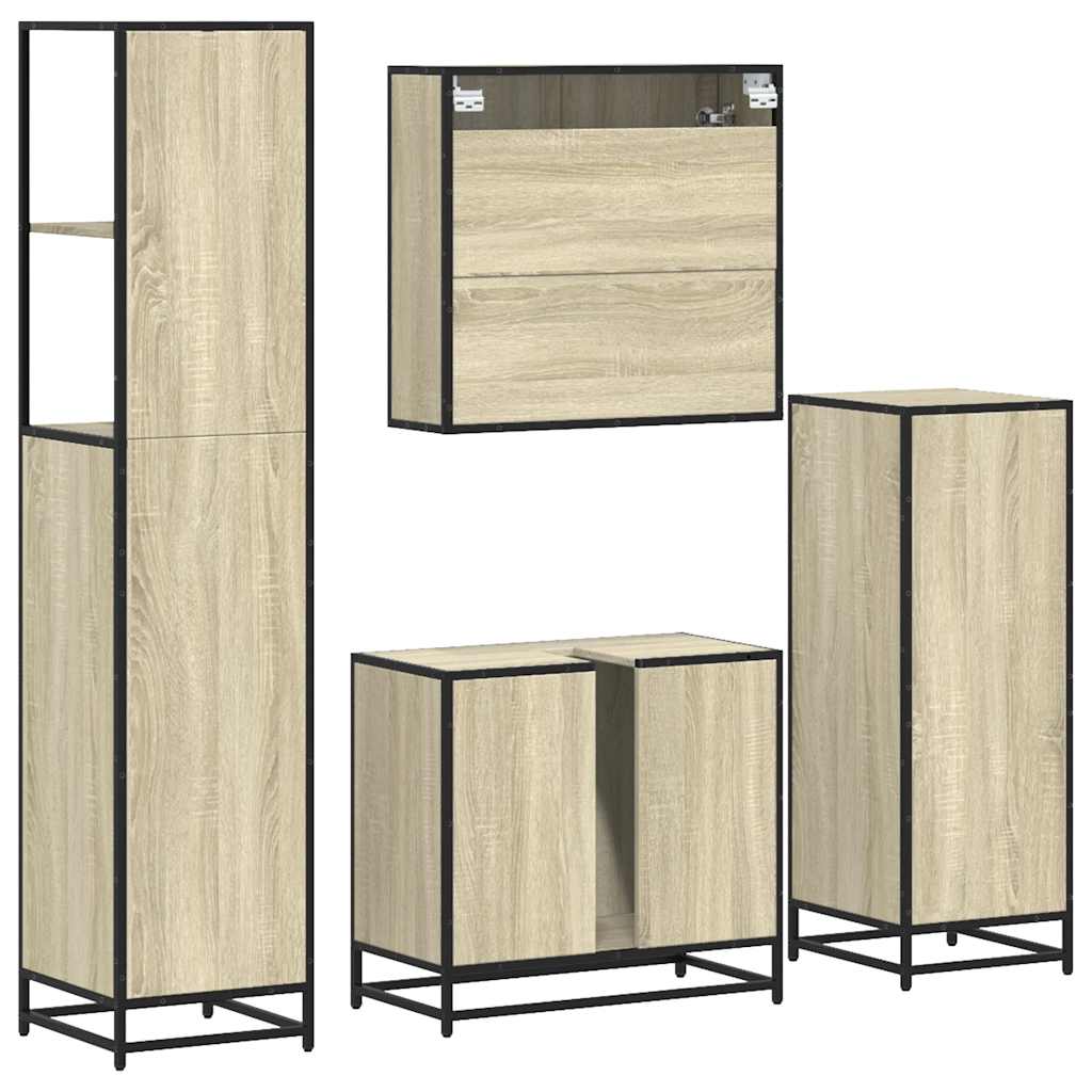 4Dílný Set Koupelnového Nábytku Kompozitní Dřevo