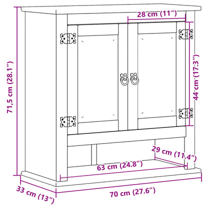 Koupelnová Nástěnná Skříňka Corona 70X33X71,5 Cm Masiv Borovice Dub Sonoma