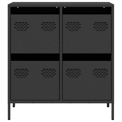 Příborník Černý 68 X 39 X 73,5 Cm Ocel Válcovaná Za Studena
