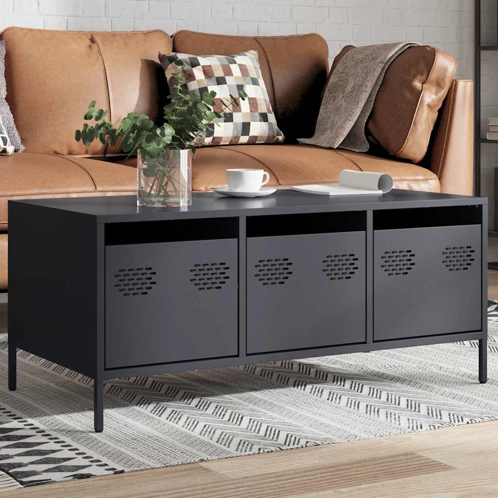 Konferenční Stolek Hořčicově Žlutý 101,5 X 50 X 43,5 Cm Ocel