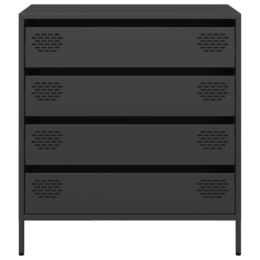 Příborník Černý 68 X 39 X 73,5 Cm Ocel Válcovaná Za Studena