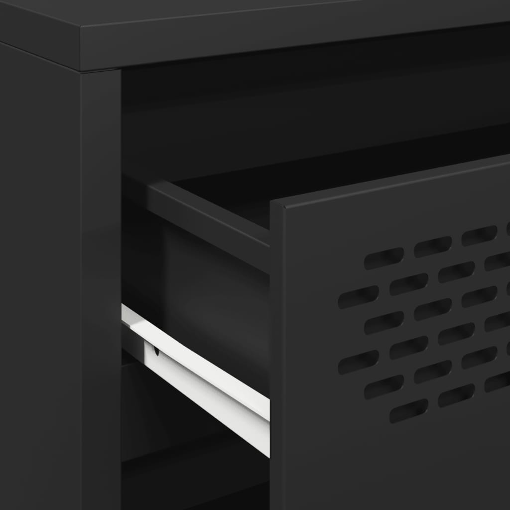 Příborník Černý 68 X 39 X 73,5 Cm Ocel Válcovaná Za Studena