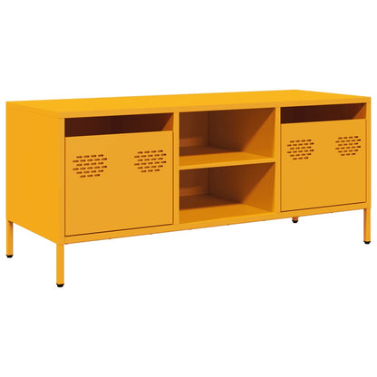 Tv Skříňka Hořčicově Žlutá 101,5 X 39 X 43,5 Cm Ocel