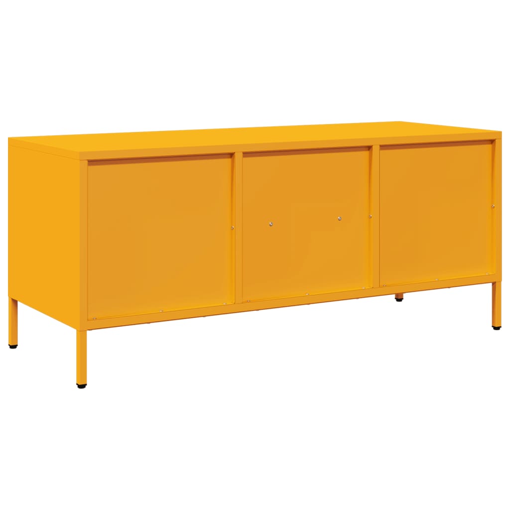 Tv Skříňka Hořčicově Žlutá 101,5 X 39 X 43,5 Cm Ocel