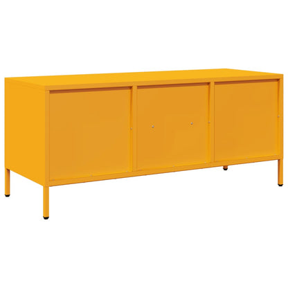 Tv Skříňka Hořčicově Žlutá 101,5 X 39 X 43,5 Cm Ocel