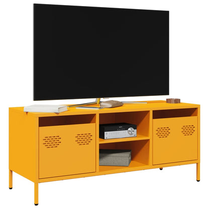Tv Skříňka Hořčicově Žlutá 101,5 X 39 X 43,5 Cm Ocel