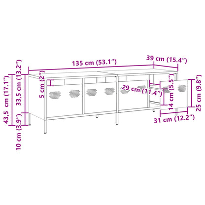 Tv Skříňka 135 X 39 X 43,5 Cm Ocel