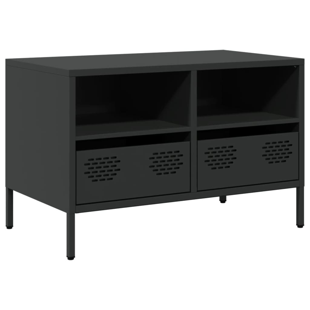 Tv Skříňka Černá 68 X 39 X 43,5 Cm Ocel Válcovaná Za Studena