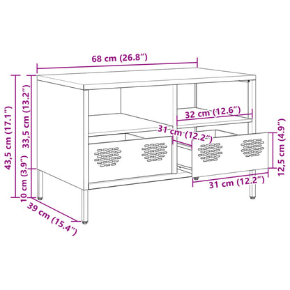 Tv Skříňka Černá 68 X 39 X 43,5 Cm Ocel Válcovaná Za Studena