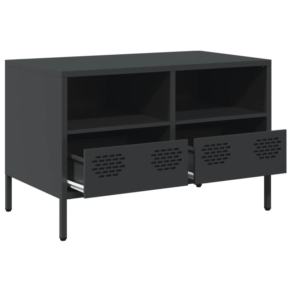 Tv Skříňka Černá 68 X 39 X 43,5 Cm Ocel Válcovaná Za Studena