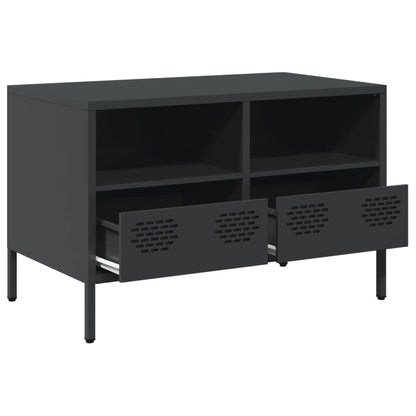 Tv Skříňka Černá 68 X 39 X 43,5 Cm Ocel Válcovaná Za Studena