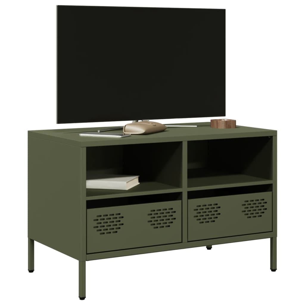 Tv Skříňka Černá 68 X 39 X 43,5 Cm Ocel Válcovaná Za Studena