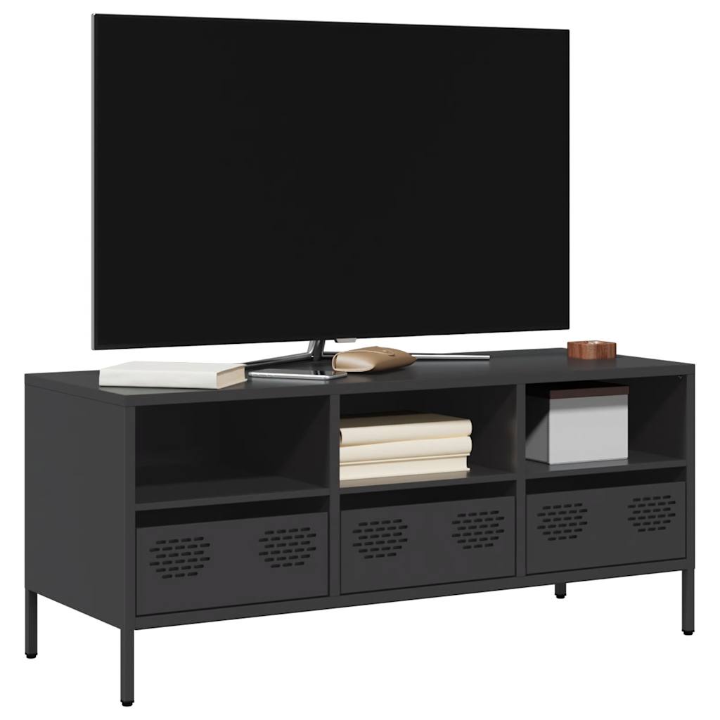 Tv Skříňka Černá 68 X 39 X 43,5 Cm Ocel Válcovaná Za Studena